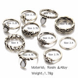 Conjunto de 10 anillos para mujer