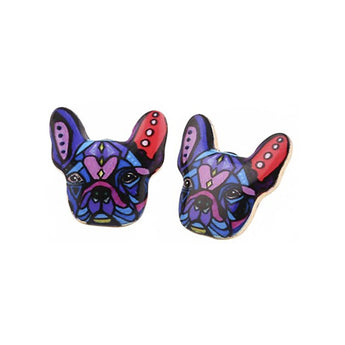 Pendientes de colores Bulldog Frances