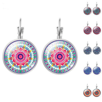 Pendientes etnicos estilo mandala