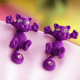 Pendientes de colores con lindo gatito