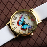 Reloj de pulsera y cuarzo con estilo de mariposa