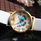 Reloj de pulsera y cuarzo con estilo de mariposa