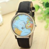 Reloj estilo Vintage con mapa del mundo