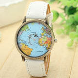 Reloj estilo Vintage con mapa del mundo