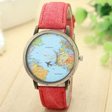 Reloj estilo Vintage con mapa del mundo