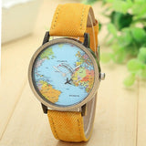 Reloj estilo Vintage con mapa del mundo