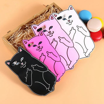 Funda de silicona "Gato dedos arriba"