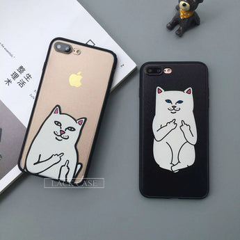 Funda para Iphone con gato dedo arriba